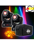 Bundle 2x American DJ Inno Pocket Spot LZR 12W LED + Laser Movinghead mit Tasche
