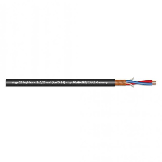 DASkabel - SOMMER Cable SC-Stage Highflex Mikrofonkabel 2x0,22mm sw 3pol 100m