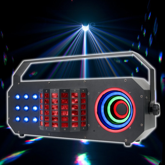 ADJ Boom Box FX3 3in1 Effekt Derby + LED Matrix + LED Hypno Visual Ring Effekt 