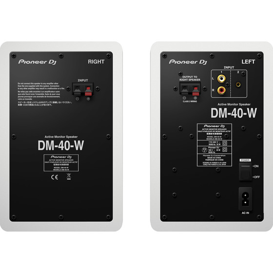 Pioneer DM-40-W (Paar) DJ-Monitore Kompakter 4 Aktivmonitorlautsprecher (Wei)