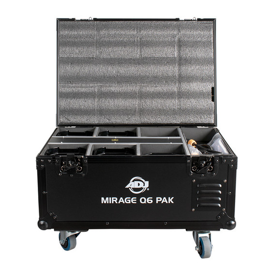 ADJ Mirage Q6 Pak black Metallgehuse schwarz Wifly DMX Akku Par 4 x 10-Watt LEDs RGBA