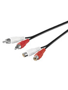 Chinch Kabel 2x Chinchstecker > 2x Chinchkupplung 10m Verlngerung