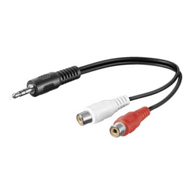 Audio Kabel Adapter 1,5 m - 3,5 mm Stereo Klinke Stecker > 2 x Cinchkupplung