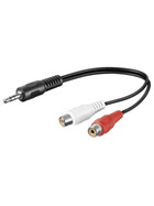 Audio Kabel Adapter 1,5 m - 3,5 mm Stereo Klinke Stecker > 2 x Cinchkupplung