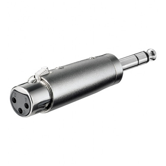 XLR- Adapter 3-pol.XLR-Kupplung > 6,35mm stereo Klinke Stecker