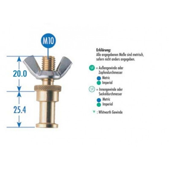 Manfrotto XMT002 Aufnahmebolzen (264) mit M10/20mm Gewinde