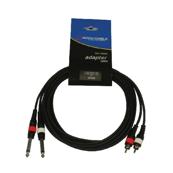 Accu Cable AC-2R-2J6M/3 - 2x RCA m to 2x 6,3 jack mono 3m