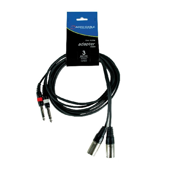 Accu Cable AC-2J6S-2XM/3 - 2x jack Stereo 6,3/2x XLR Male, 3m (SDJ2)