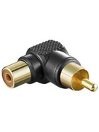 Audio-Adapter schwarz Cinch Stecker > Cinch Kupplung