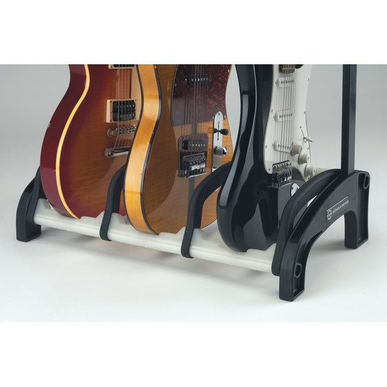 K&M 17513 3-fach Gitarrenstnder Guardian 3 schwarz mit transluzenten Elementen