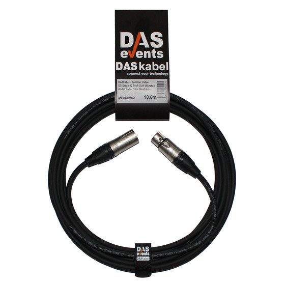 DASkabel - Sommer Cable SC-Stage 22 Profi XLR Mikrofon Audio Kabel 10m (Neutrik)