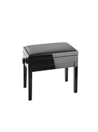 K&M 13951 Klavierbank mit Notenfach Bank schwarz poliert, Sitz Kunstleder schwarz