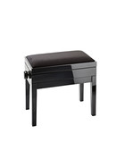 K&M 13950 Klavierbank mit Notenfach Bank schwarz poliert, Sitz Samt schwarz