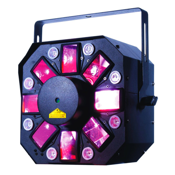 Bundle American DJ Stinger II (2)  triple Effekt 8x3Watt Flower UV-Strobe Laser  inkl. Tasche