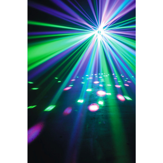 Bundle American DJ Stinger II (2)  triple Effekt 8x3Watt Flower UV-Strobe Laser  inkl. Tasche