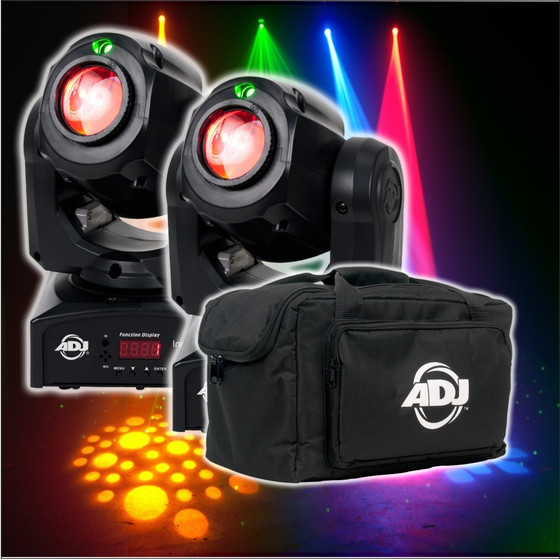 Bundle 2x American DJ Inno Pocket Spot LZR 12W LED + Laser Movinghead mit Tasche