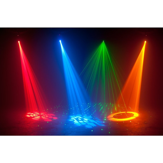 Bundle 4x American DJ Inno Pocket Spot LZR 12W LED + Laser Movinghead mit Tasche