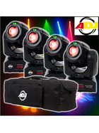 Bundle 4x American DJ Inno Pocket Spot LZR 12W LED + Laser Movinghead mit Tasche