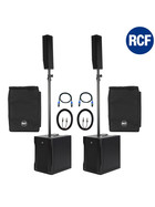 Bundle RCF 2x EVOX 8 "V2" aktives PA System 1400 Watt inkl Cover + Kabel