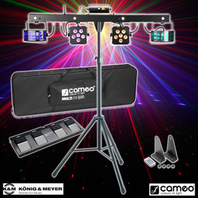 Bundle Cameo Power Mutli FX Bar - 5 Effekte 2x72Watt + 2x18Watt + Laser + K&M Stativ