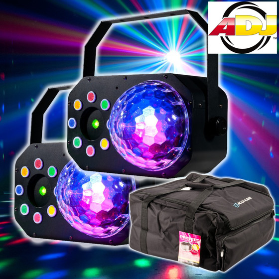 Bundle 2x ADJ Stinger Star  3in1 Effekt Moonflower Wash Laser inkl. Tasche