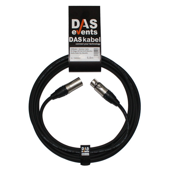 DASkabel - Sommer Cable SC-Stage 22 Profi XLR Mikrofon Audio Kabel 6m (Neutrik)