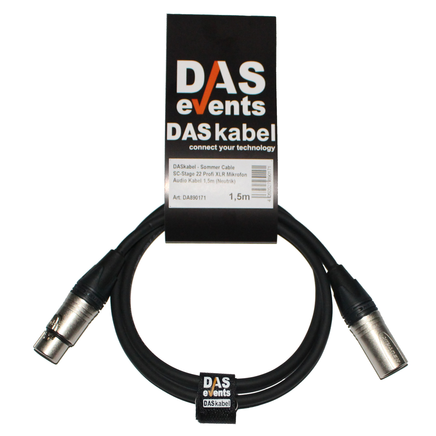 Sommer Cable Binary 234 Profi XLR DMX Mikrofon Kabel 0,5m Neutrik DASkabel 