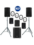 Bundle 1x RCF SUB 702-AS II Bass + 2x HD-10-A MKIV 3000 W K&M Stative Kabel Taschen