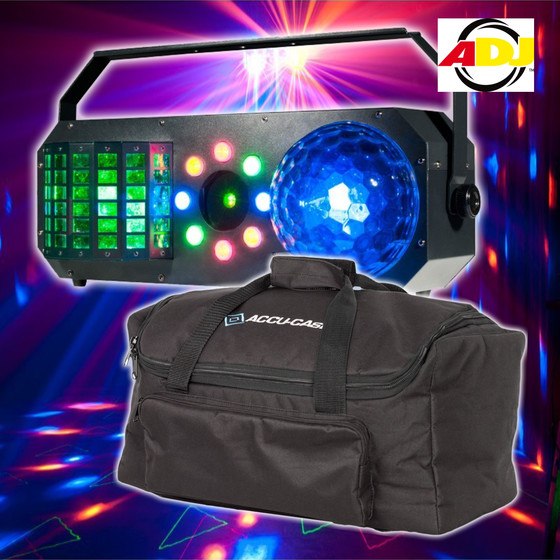 Bundle ADJ Boom Box FX1 4in1 Effekt Derby Moonflower Wash Laser inkl. Tasche