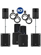 Bundle 2x RCF SUB 708-AS II Bass + 2x ART 312-A MK4 4400 W Stative Kabel Taschen