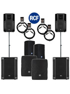 Bundle 2x RCF SUB 708-AS II Bass + 2x ART 712-A MK4 5600 W Stative Kabel Taschen