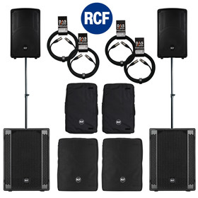 Bundle 2x RCF SUB 708-AS II Bass + 2x HD12-A MK4 5600 W Stative Kabel Taschen