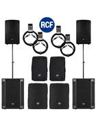 Bundle 2x RCF SUB 708-AS II Bass + 2x HD12-A MK4 5600 W Stative Kabel Taschen