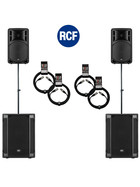 Bundle 2x RCF SUB 708-AS II Bass + 2x ART 312-A MK4 4400 W Stative Kabel