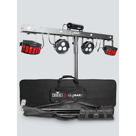 Chauvet DJ Gig Bar 2 4in1 Effekt (2xPAR 2xDerby 4xStrobe Laser) Stativ Taschen Controller