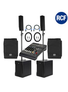 Bundle RCF 2x EVOX 8 "V2" aktives PA System 1400 Watt inkl Cover + Kabel + Mixer L-PAD 8CX