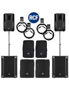 Bundle 2x RCF SUB 702-AS II Bass + 2x ART 708-A MK4 4400 W Stative Kabel Taschen