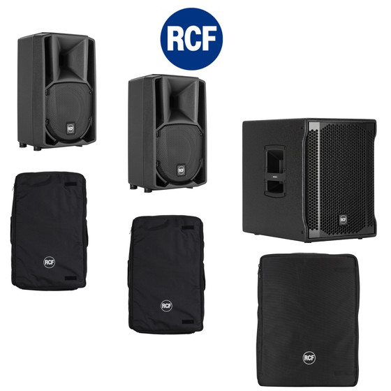 Bundle RCF SUB 702-AS II Bass + 2x ART 708-A MK4 3000 W + Taschen