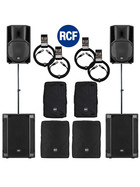 Bundle 2x RCF SUB 702-AS II Bass + 2x ART 710-A MK4 5600 W Stative Kabel Taschen