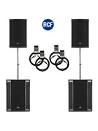 Bundle 2x RCF SUB 905-AS II Bass + 2x NX 32-A 7200 W K&M Distanz + Kabel