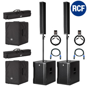 RCF 2x EVOX 12 aktives PA System 1400 Watt SET STEREO inkl. Cover + Kabel