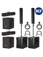 RCF 2x EVOX 12 aktives PA System 1400 Watt SET STEREO inkl. Cover + Kabel