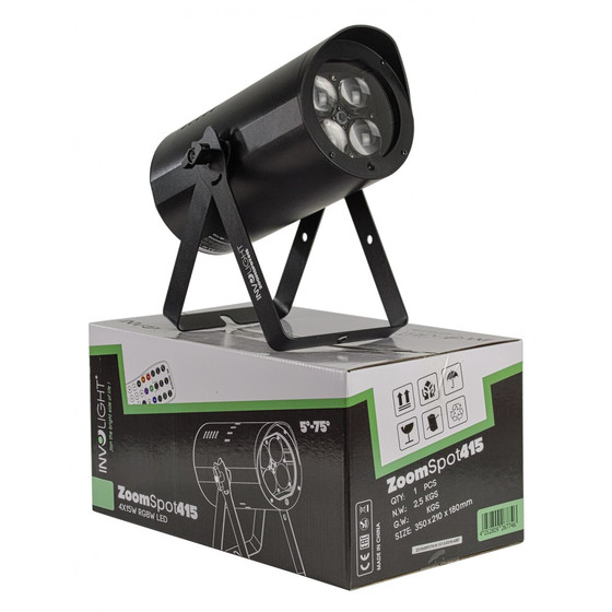 Involight ZoomSpot415 LED Scheinwerfer mit Zoom Funktion, 4x15W RGBW 4in1 LED, 5-75°