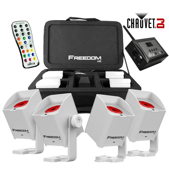 Chauvet DJ Freedom H1 PAR PACK Wei 4x Stk. Akku RGBAW+UV inkl. D-Fi Hub 2,4GHz