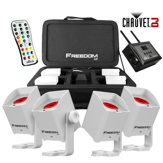 Chauvet DJ Freedom H1 PAR PACK Wei 4x Stk. Akku RGBAW+UV inkl. FlareCON Air