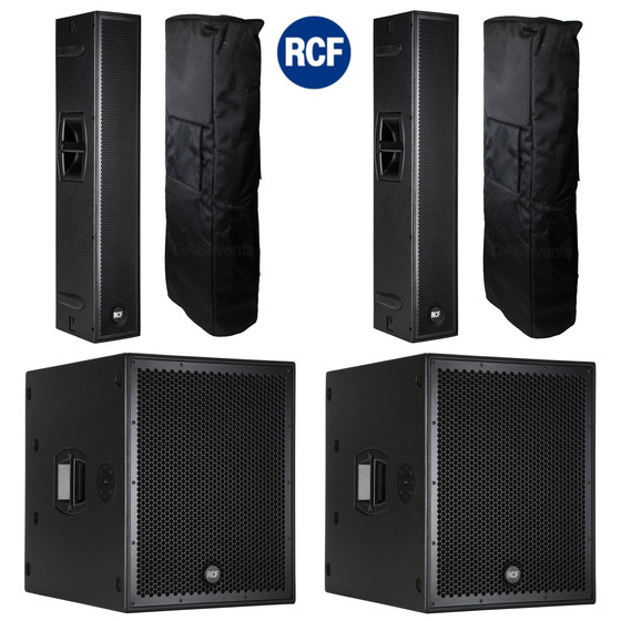 Bundle RCF PA System  2x SUB 8004-AS + 2x NXL 24-A mit Cover - 7800 Watt DSP 