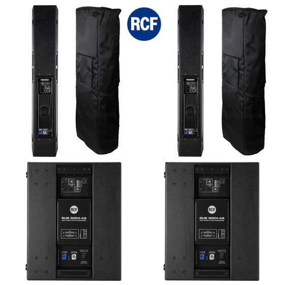 Bundle RCF PA System  2x SUB 8004-AS + 2x NXL 24-A mit Cover - 7800 Watt DSP 