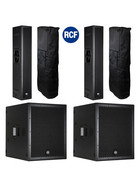 Bundle RCF PA System  2x SUB 8004-AS + 2x NXL 24-A mit Cover - 7800 Watt DSP 