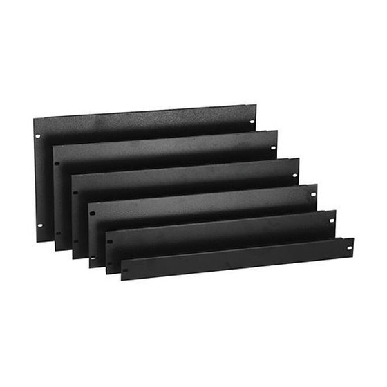 DASblech - Rackblende Frontplatte 19 U-Profile Aluminium schwarz 2HE