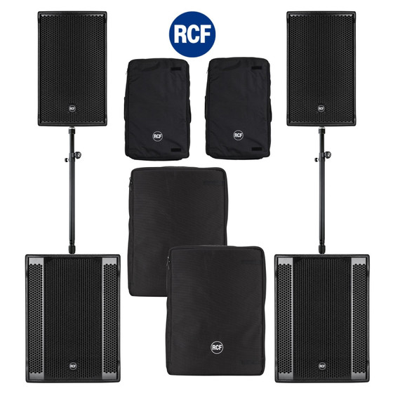 Bundle 2x RCF SUB 905-AS II Bass + 2x NX 32-A 7200 W K&M Distanzrohr + Cover